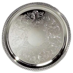 01 Silver Round Tray 12-16''