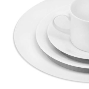 01 White Rim Dinnerware