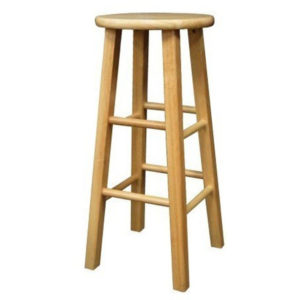 02 Natural Wood Bar Stool